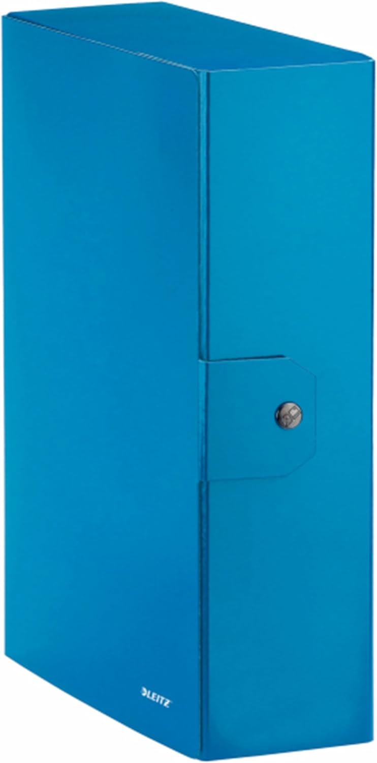 Leitz Scatola portadocumenti con chiusura a bottone WOW Blu metallizzato 39680036