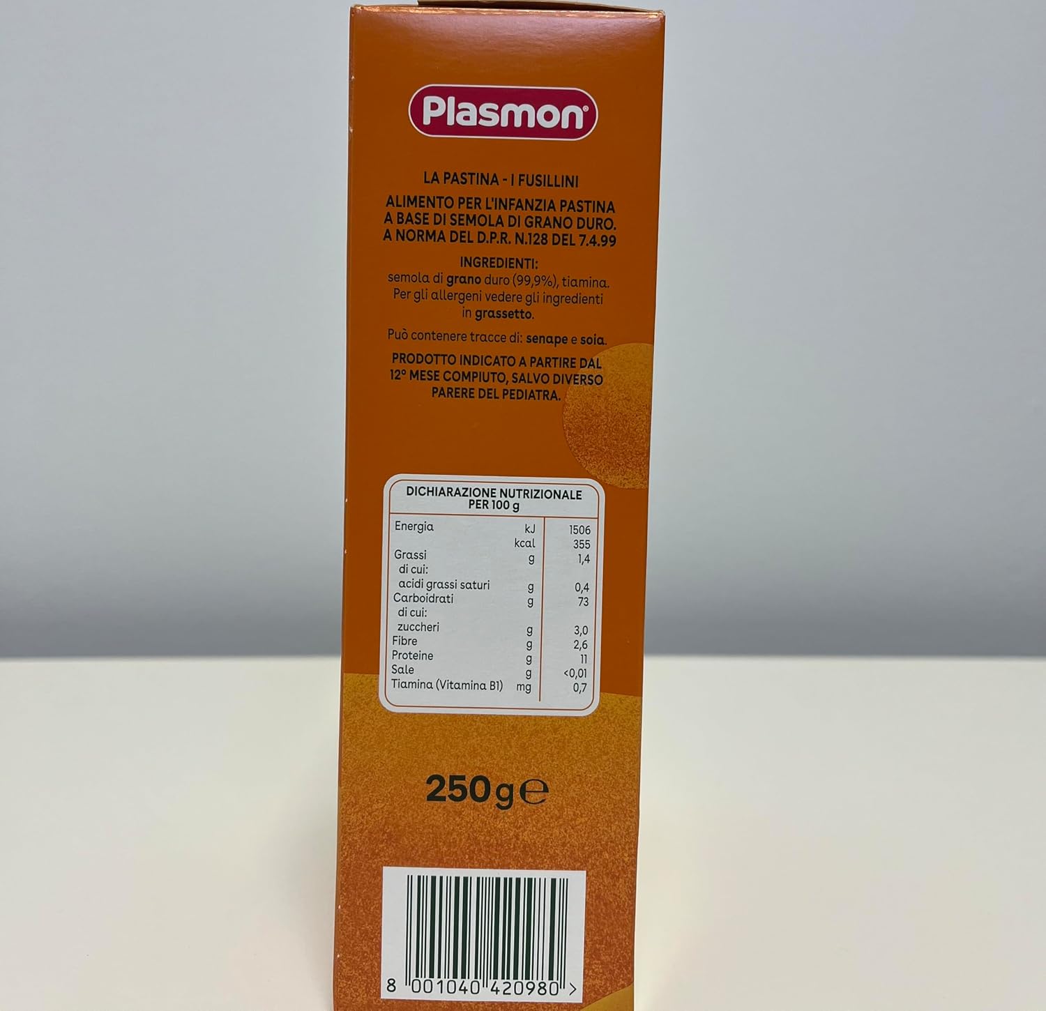 Detalle 2 de Plasmon Pastina Grano Duro Fusillini – 250 g (12 confezioni): pastina tenera e gustosa per i primi dentini