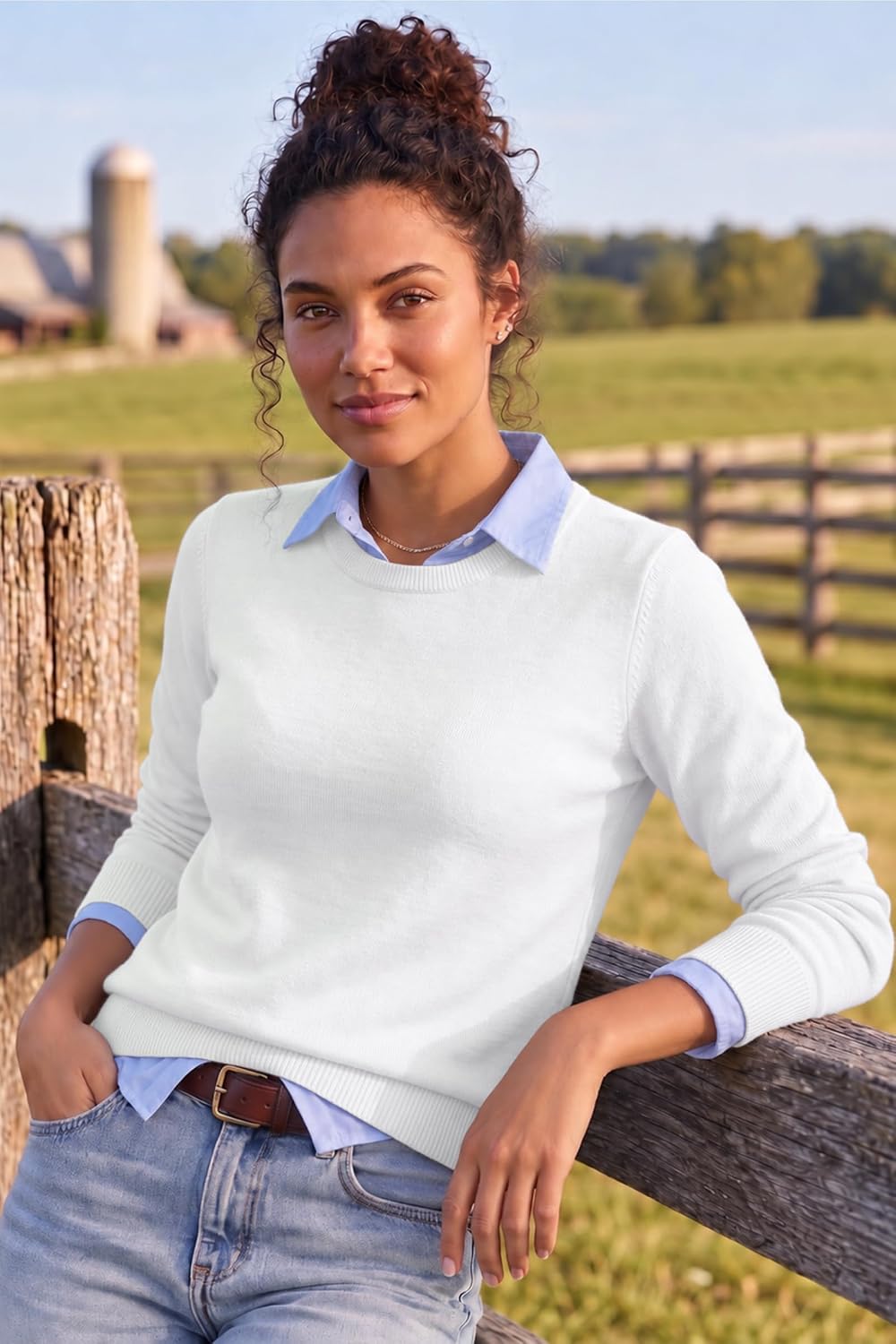 Thumbnail 2 de QUALFORT Women's Long Sleeve Knit Pullover sweater
