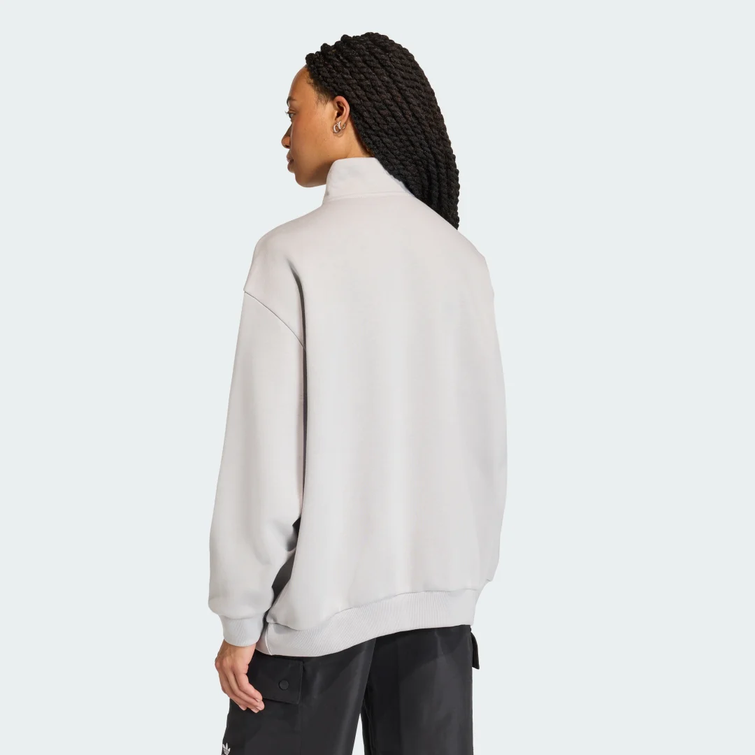Detalle 2 de Sudadera con cremallera hasta el pecho Essentials de Adidas — Gris