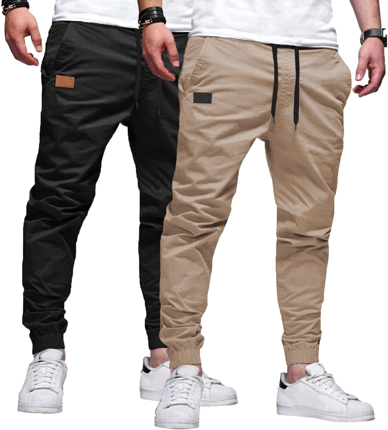 Detalle de JMIERR Mens Cotton Cargo Joggers for Hiking 🧍