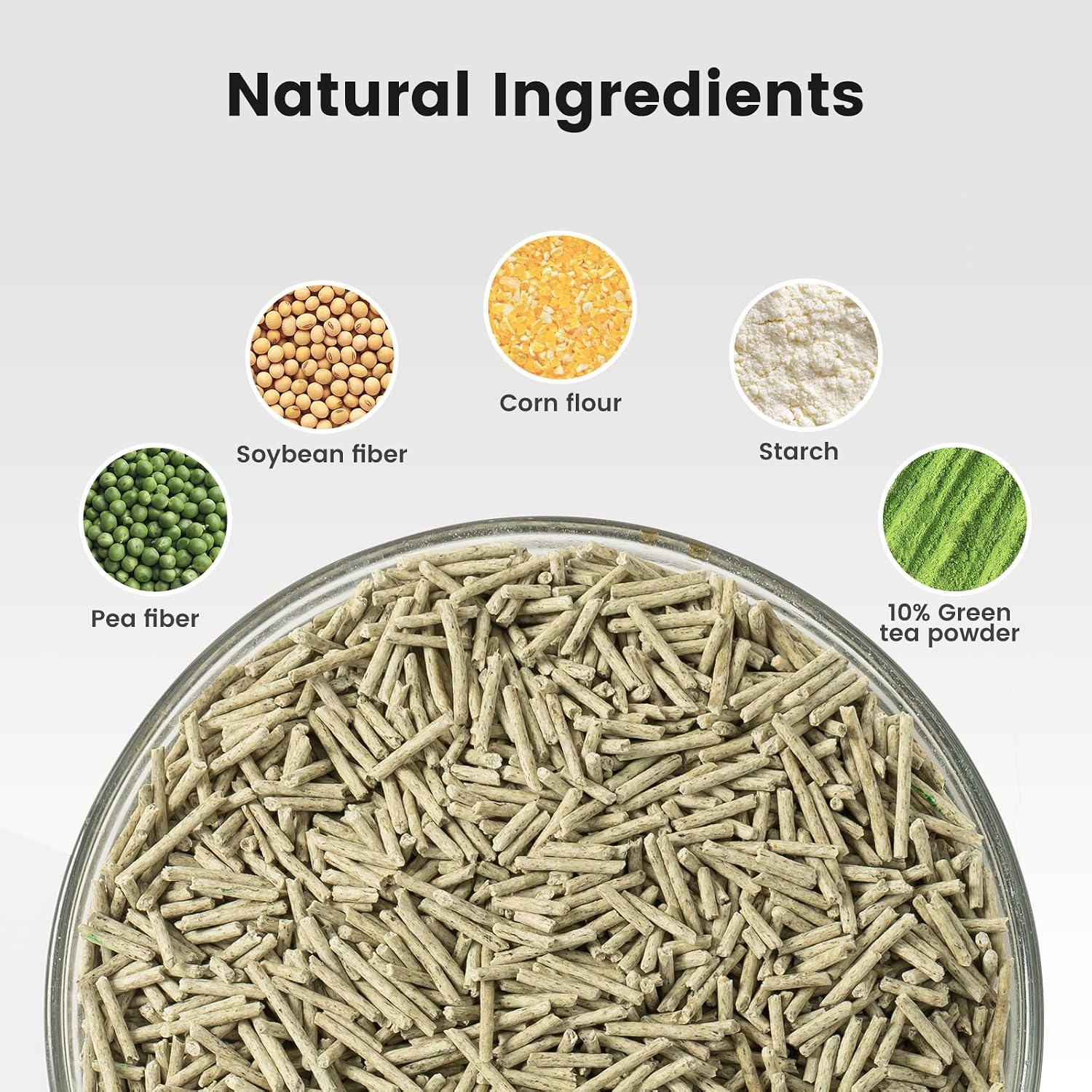 Detalle de Gardner Pet Tofu Cat Litter Clumping (Green Tea Odour Control), Dust-free & Flushable, 6 x 2.7kg