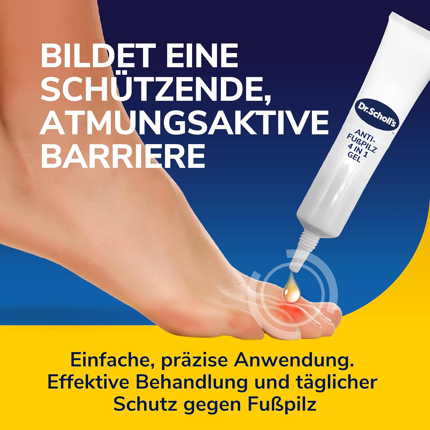 Detalle de Dr. Scholl’s Fußpilzgel 4-in-1-Behandlung (10 ml) gegen Jucken, Brennen und Fußpilz-Symptome