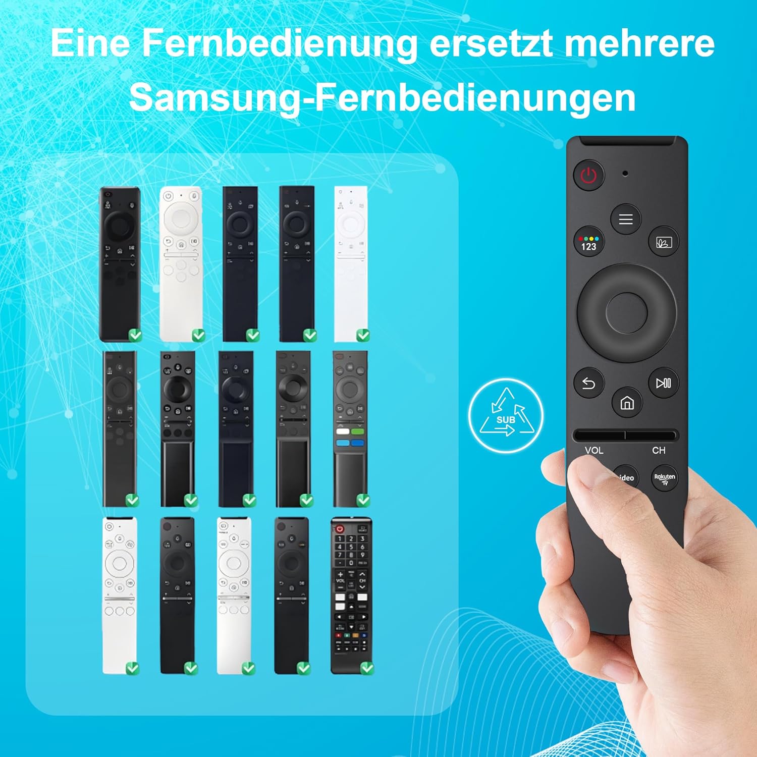 Thumbnail 6 de 2er-Pack Universal-Infrarot-Fernbedienung für Samsung Smart TV – kein Einrichten nötig