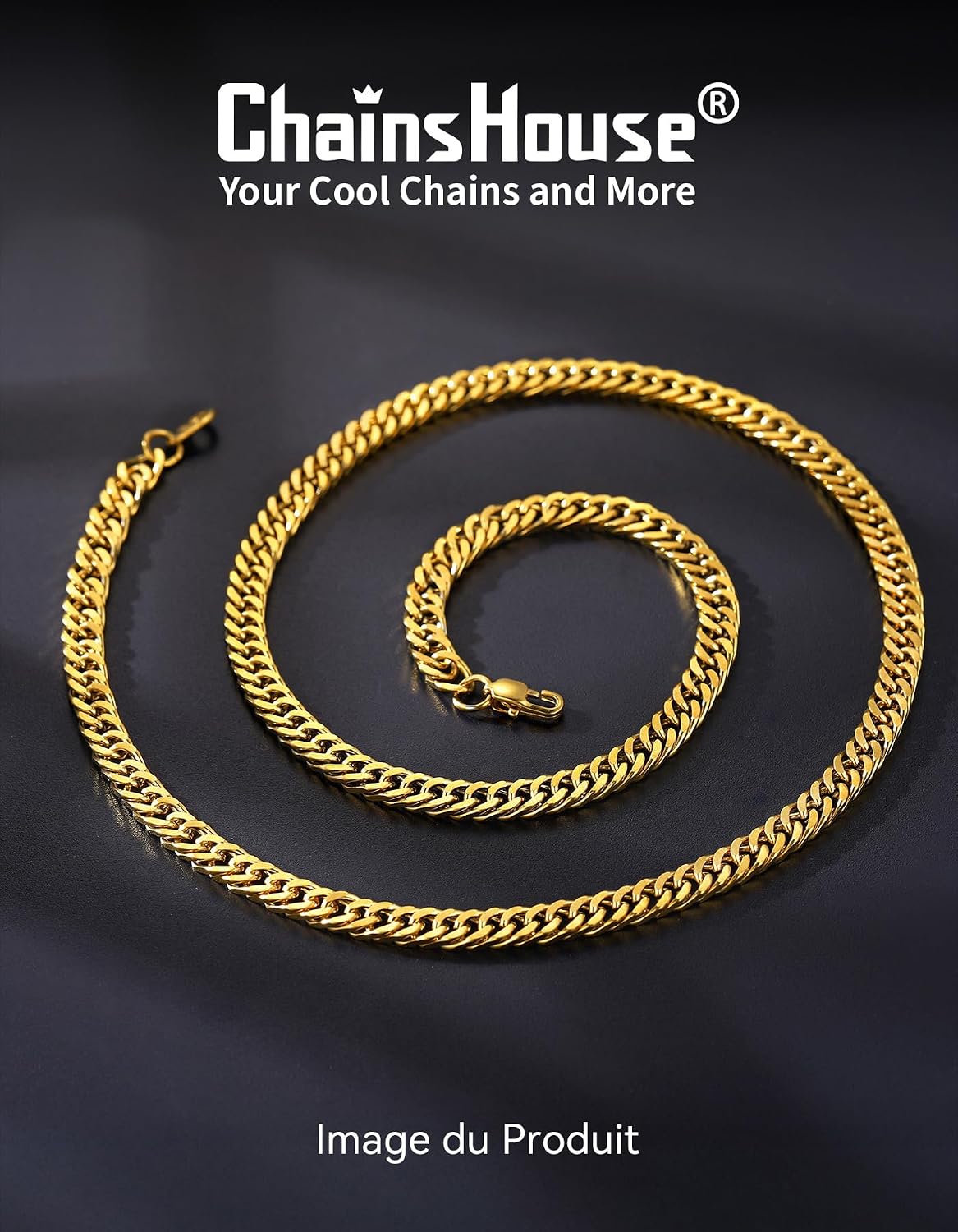 Thumbnail 5 de ChainsHouse Chaine Collier Homme 10mm 46‑76cm