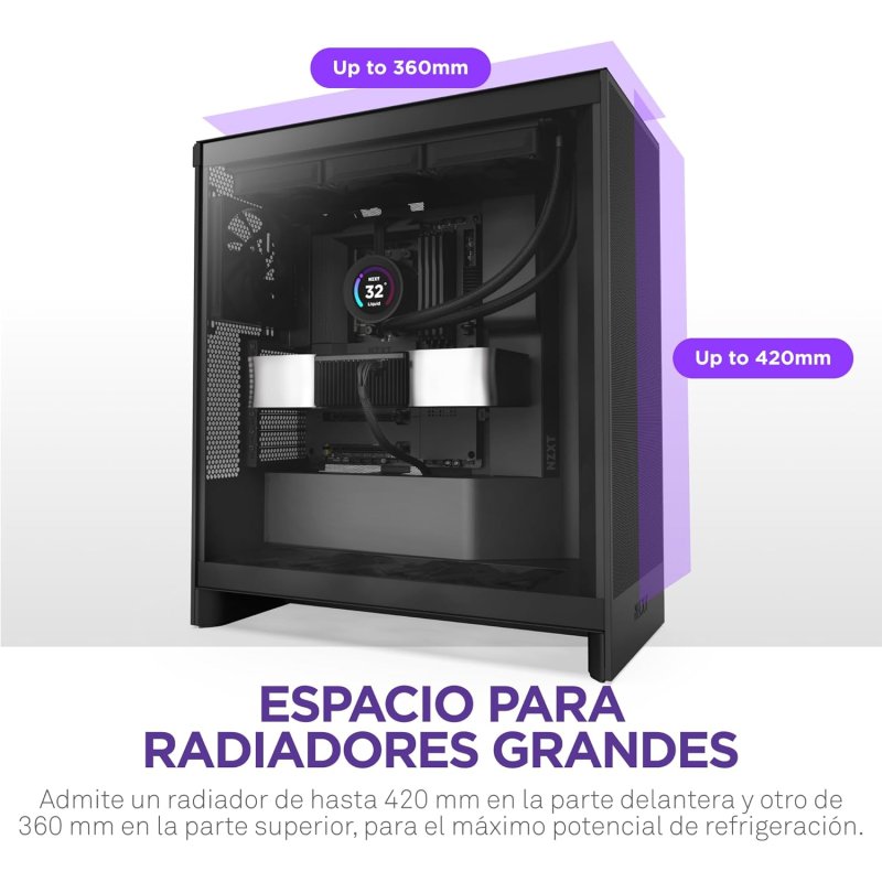Thumbnail 1 de NZXT H7 Flow 2024 con cristal templado y USB 3.2 (negro)