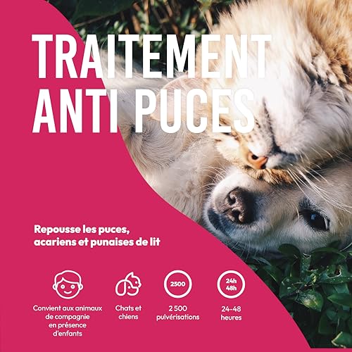 Detalle de Petsly Spray Anti Puces Chat & Chien -500 ml - Non Tachant, Action Rapide