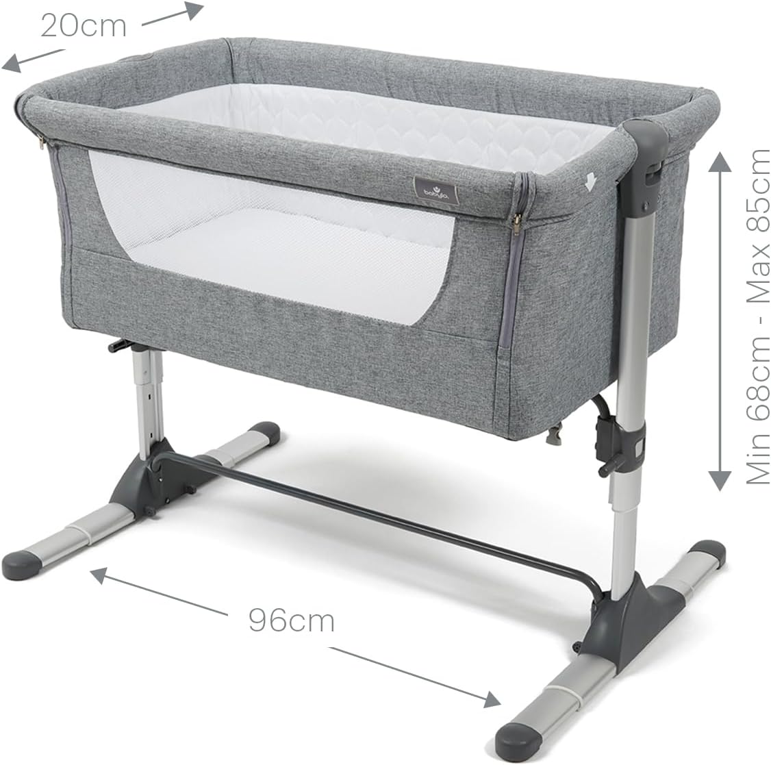 Thumbnail 3 de Babylo Snuggle Cuddle Co Sleeper (Slate Grey) bedside crib and co-sleeping option