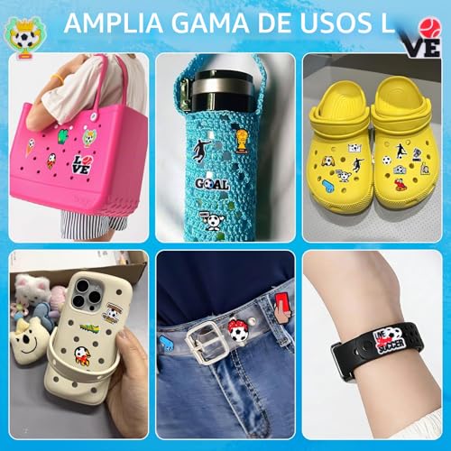 Thumbnail 6 de HOWAB 42 Piezas Pins para Crocs de Fútbol – Adornos de PVC para tus zapatos y accesorios