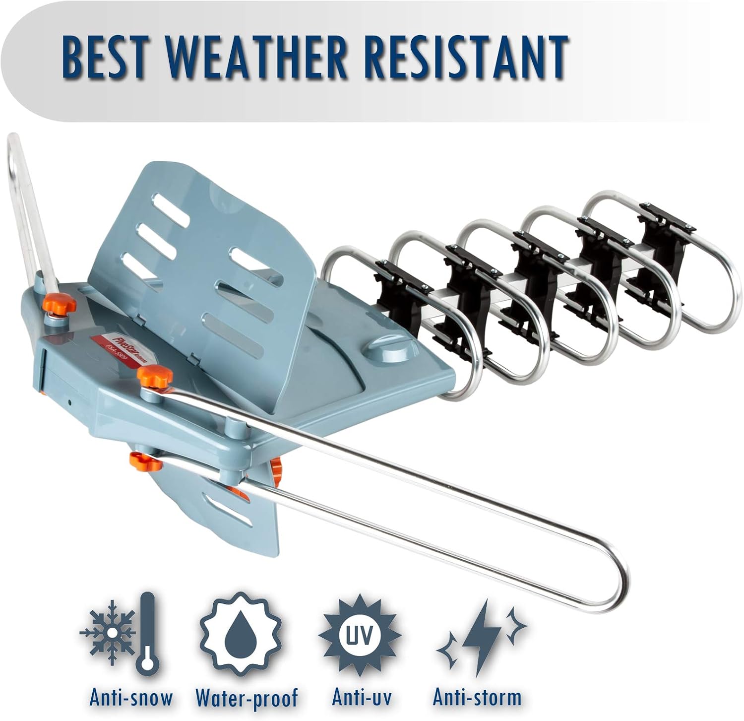 Detalle de Five Star Amplified Outdoor HDTV Antenna with Remote, 150-Mile Range for 5 TVs