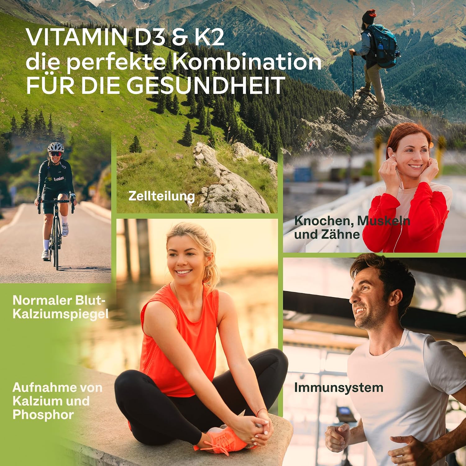 Detalle de Vitamin D3 K2 hochdosiert mit nativem Olivenöl – Vitamin D 2000 IE + Vitamin K2 MK7 100 μg