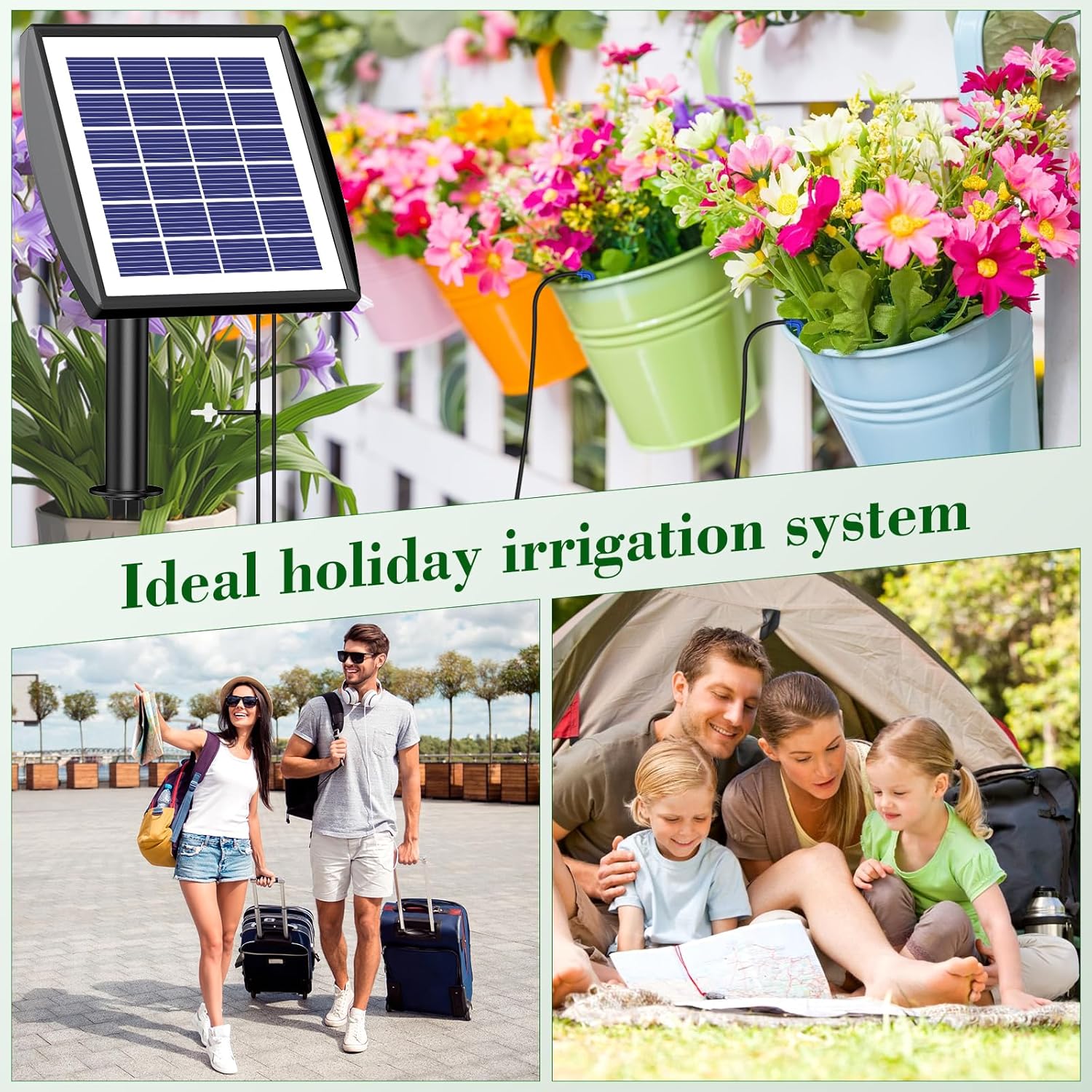 Thumbnail 4 de Onherm Irrigazione Automatica a Energia Solare con tubo lungo 15 m e gocciolatore – kit per balcone e giardino