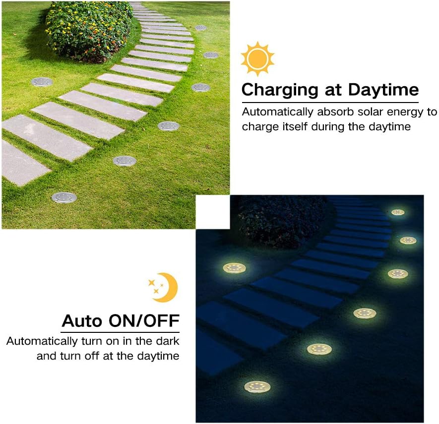 Thumbnail 2 de Joomer Solar Ground Lights for Pathways (12-pack, warm white, 8 LEDs, IP65, 600mAh)