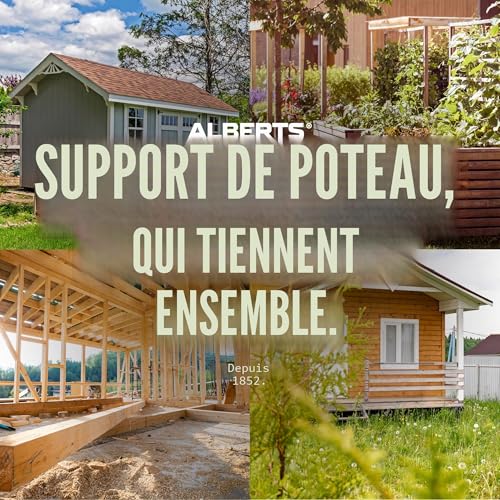 Detalle de Alberts 217624 Ancre de poteau en U – 91 mm, galvanisée à chaud, à visser ou à sceller