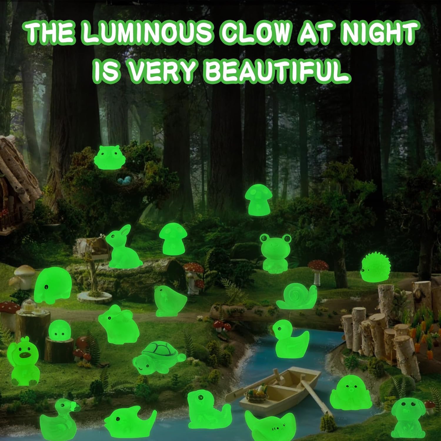 Thumbnail 4 de 120pcs Luminous Mini Resin Animals 🐣