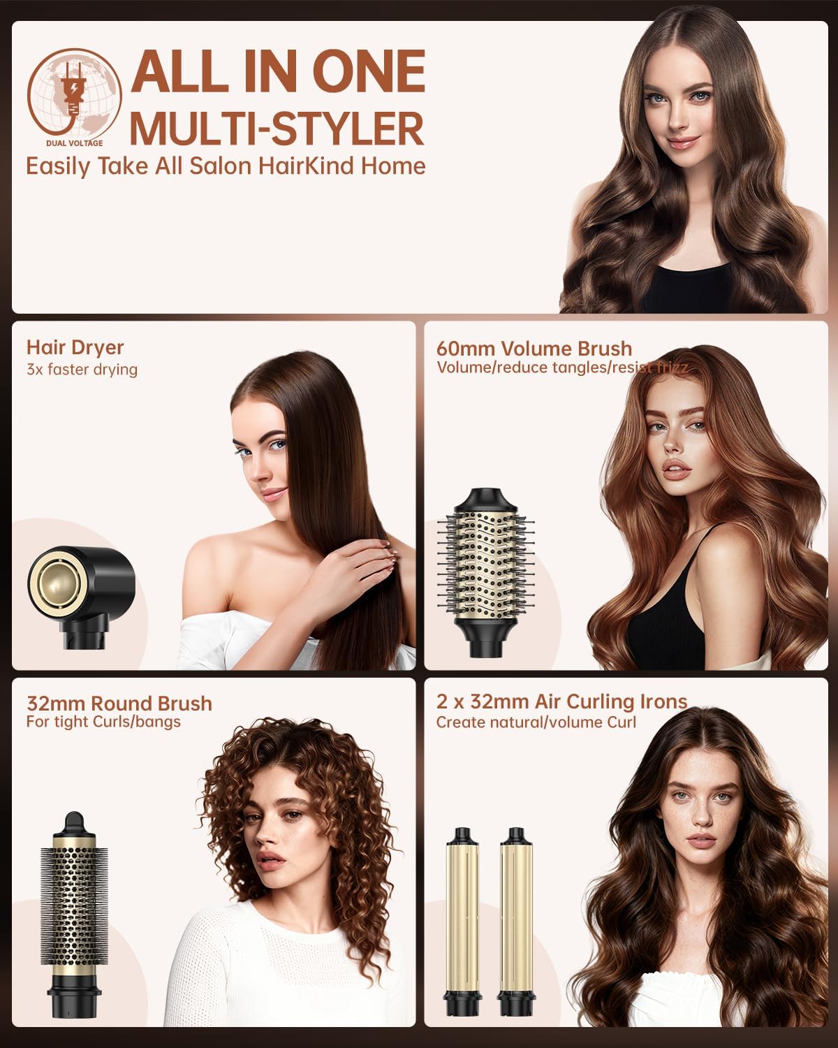 Thumbnail 2 de webeauty Doble Voltaje 1400W Secador 6 en 1
