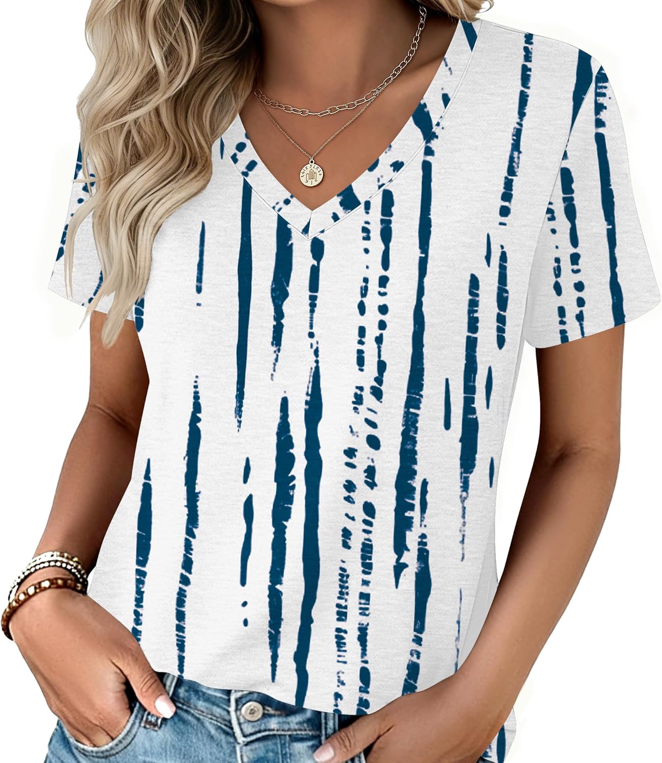 Thumbnail 6 de Zeagoo Women’s V-Neck Short Sleeve T-Shirt (Summer Casual Business Tops), S-3XL