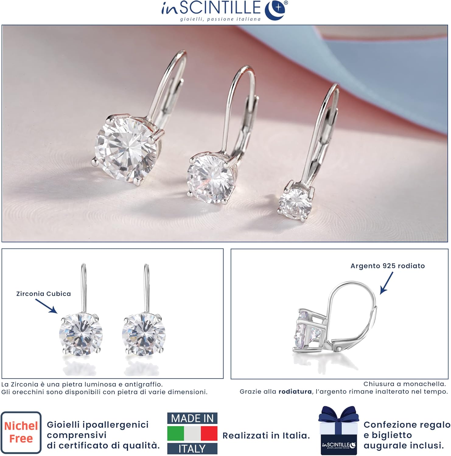 Detalle 2 de inSCINTILLE Boucles d’Oreilles Argent 925