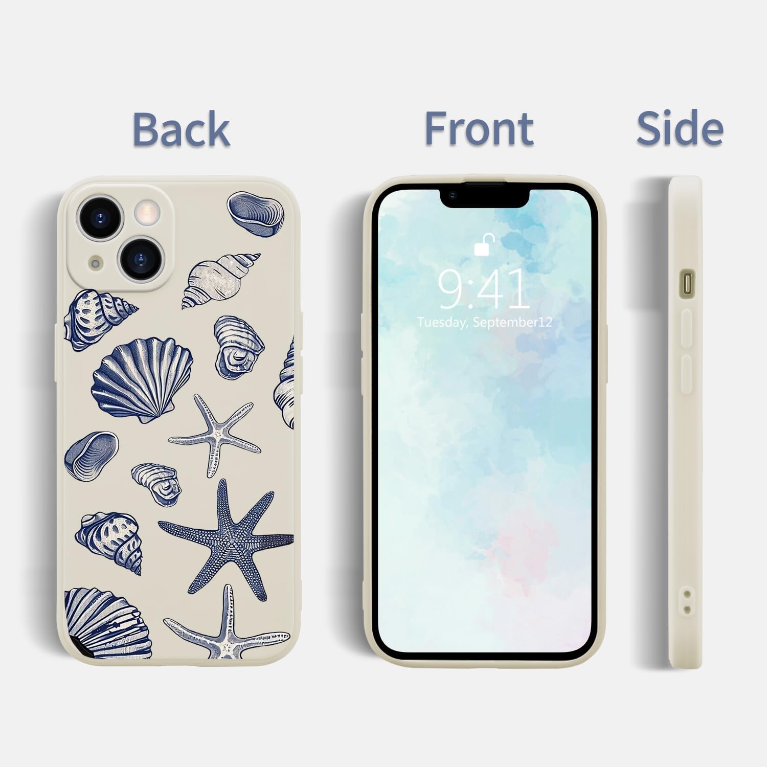 Thumbnail 1 de Wihytec Beach Shells Phone Case for iPhone 15 – Seashells Style with Microfibre Lining
