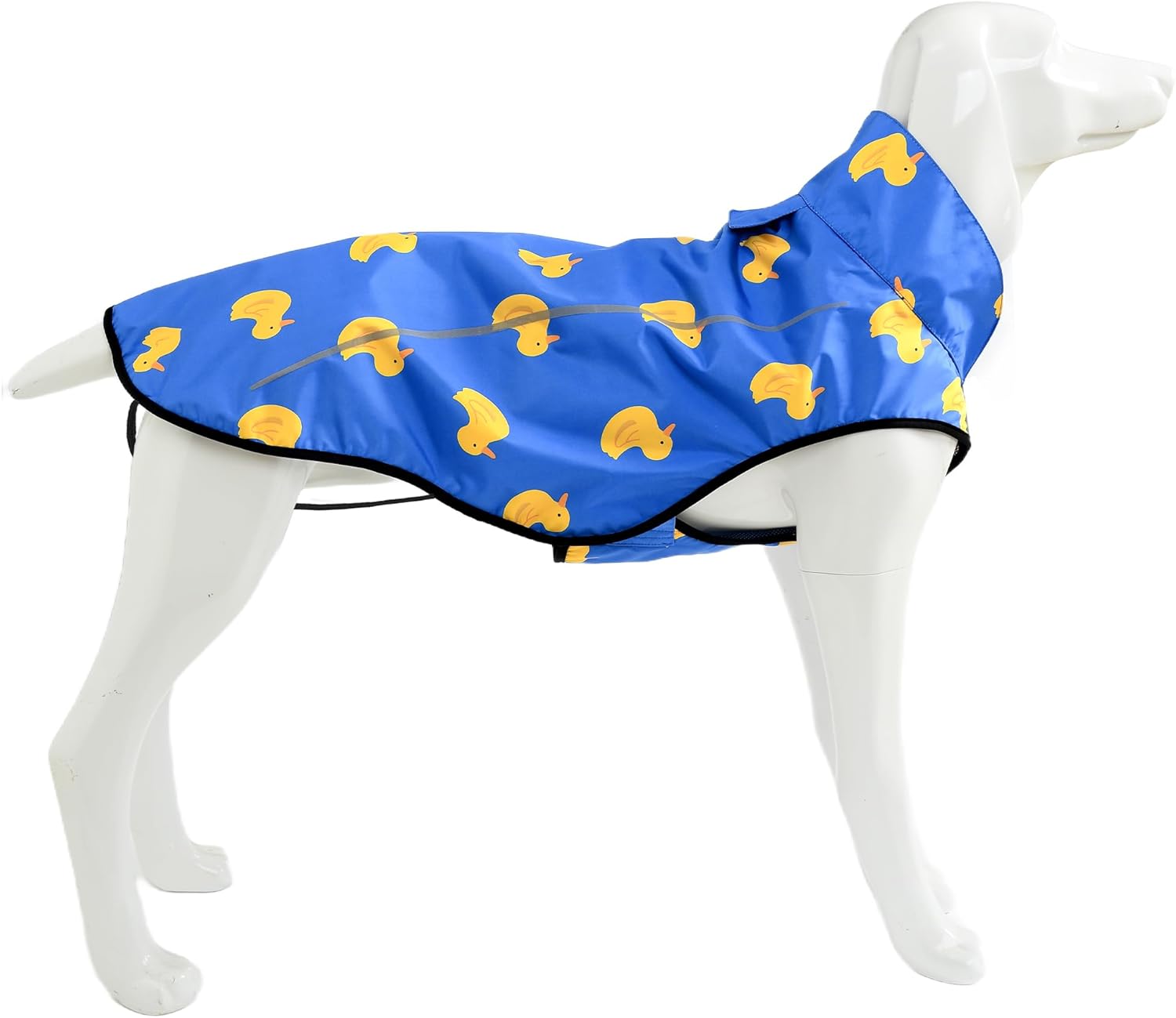 Detalle de Mile High Life Dog Raincoat (Blue Duck, Small): Adjustable Waterproof Jacket for Small Dogs