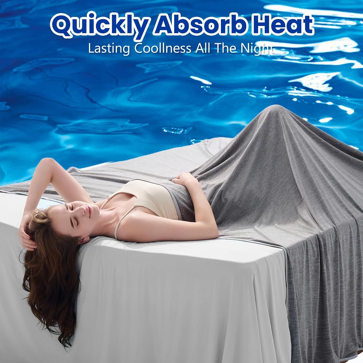Thumbnail 1 de L'AGRATY Cooling Blanket (150x200cm Double) for Hot Sleepers, Grey