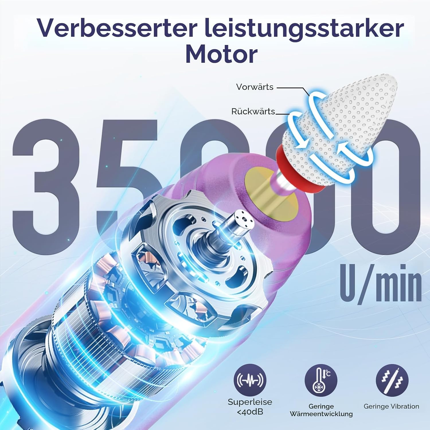 Thumbnail 2 de Oukzon Nagelfräser Kabellos 35000 U/Min 💅