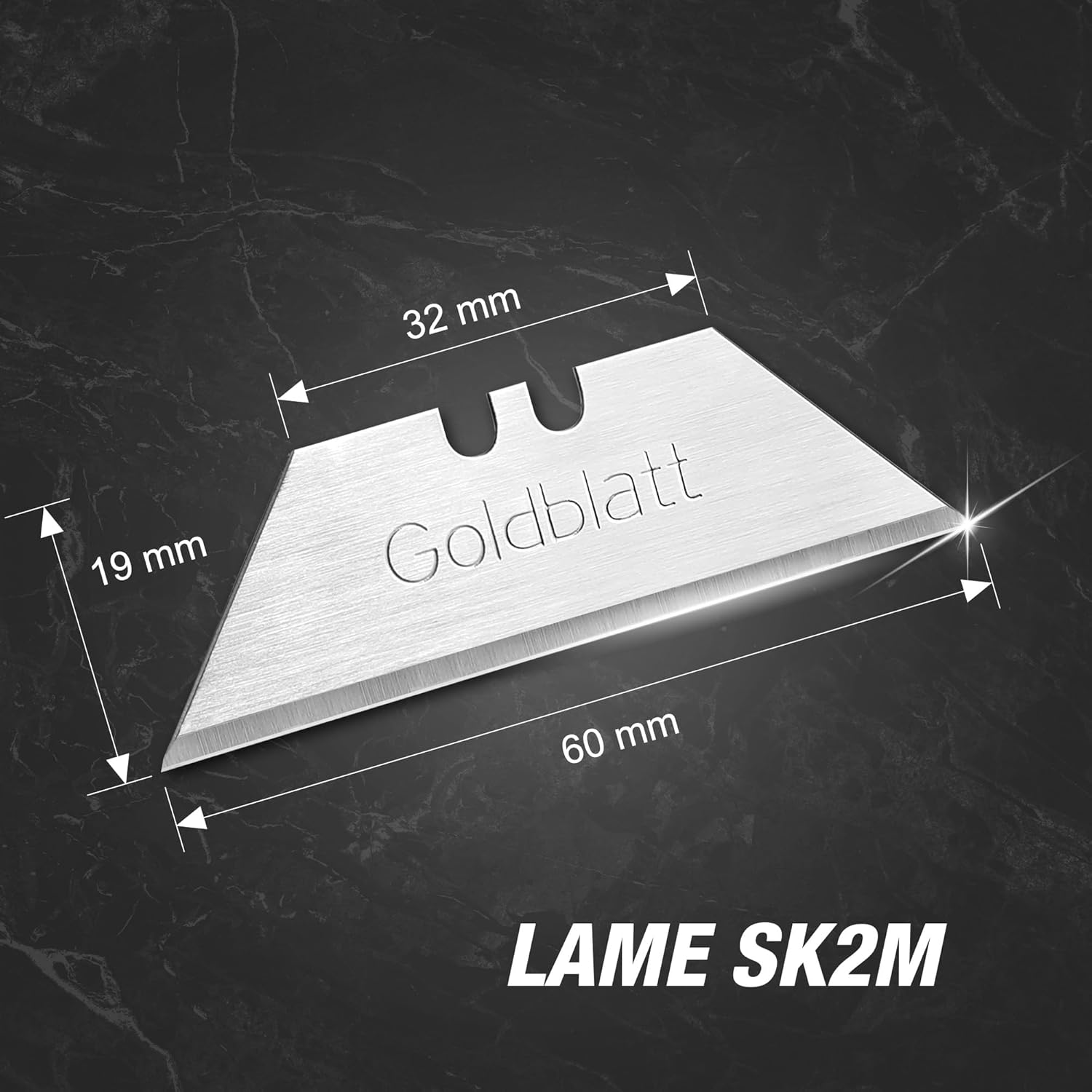 Thumbnail 3 de Goldblatt - Lame Trapèze Utilitaire Lourde d’Acier Trempé SK2M (100 pièces) avec Distributeur