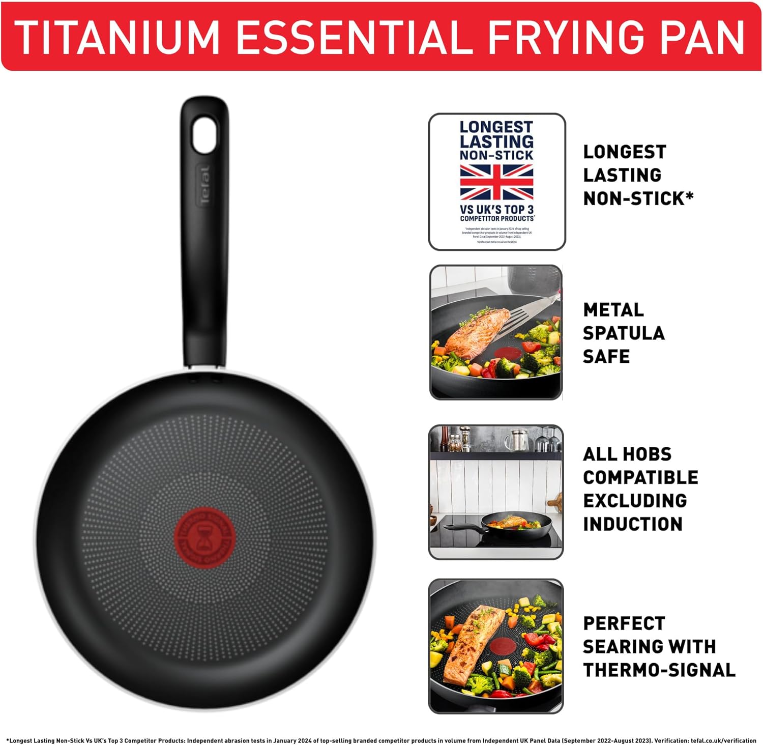 Thumbnail 2 de Tefal Titanium Essential Frying Pan 24 cm