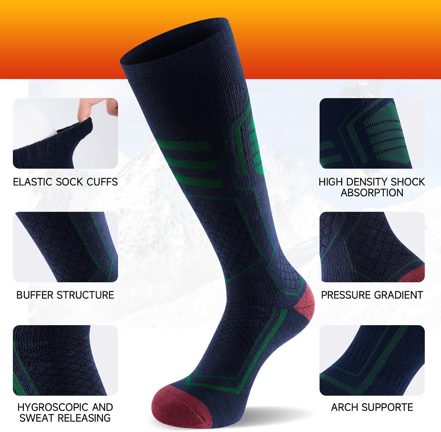 Thumbnail 3 de TANSTC Merino Wool Thermal Ski Socks