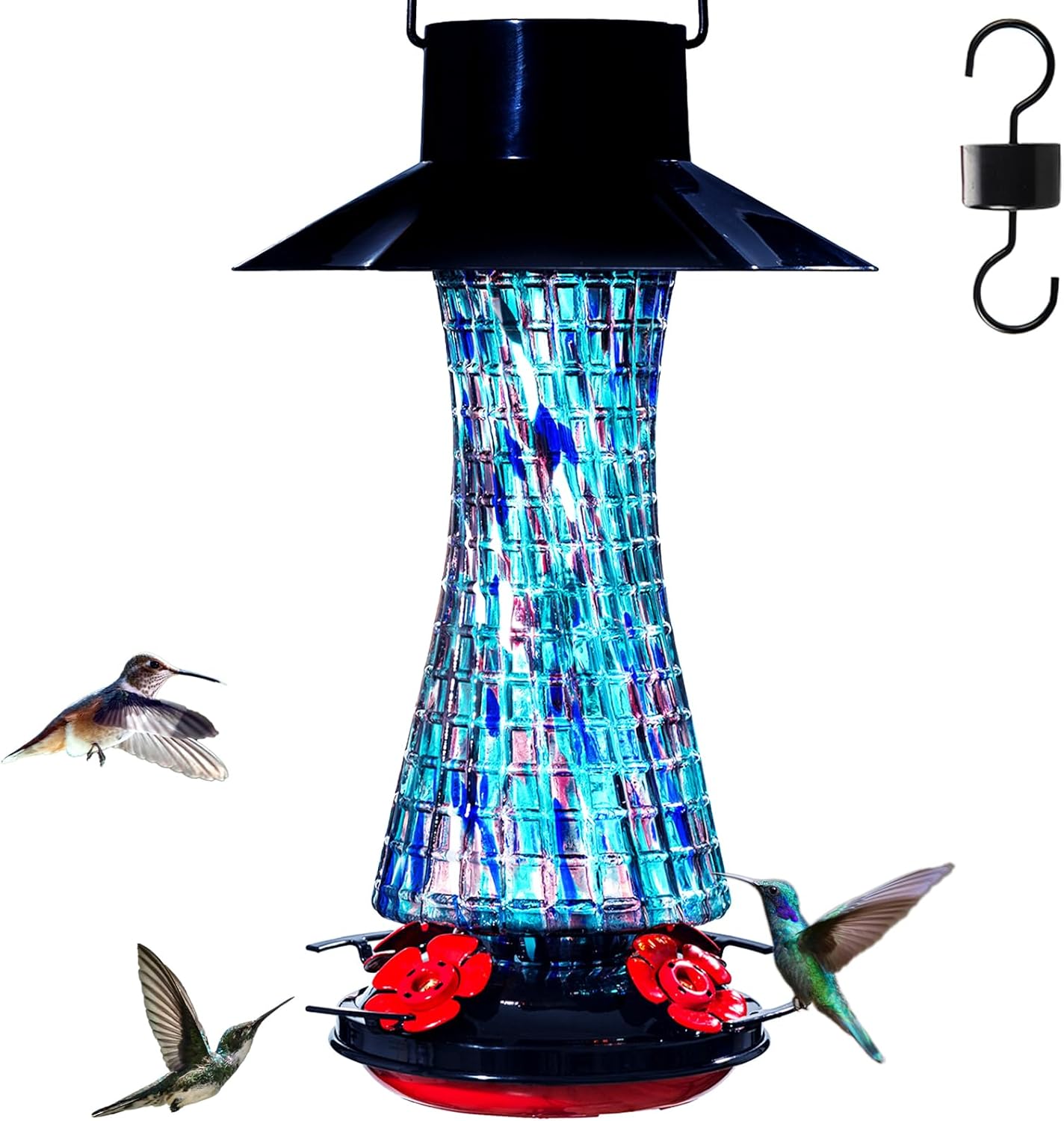 Muse Garden Solar Hummingbird Feeder, 38oz