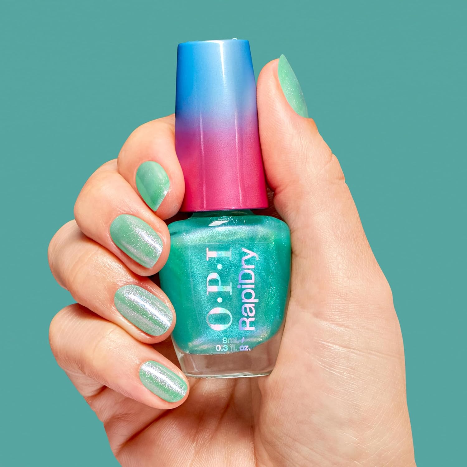 Thumbnail 1 de OPI RapiDry™ vernis à ongles séchage rapide bleu et vert, brillance élevée, vegan (9 ml)