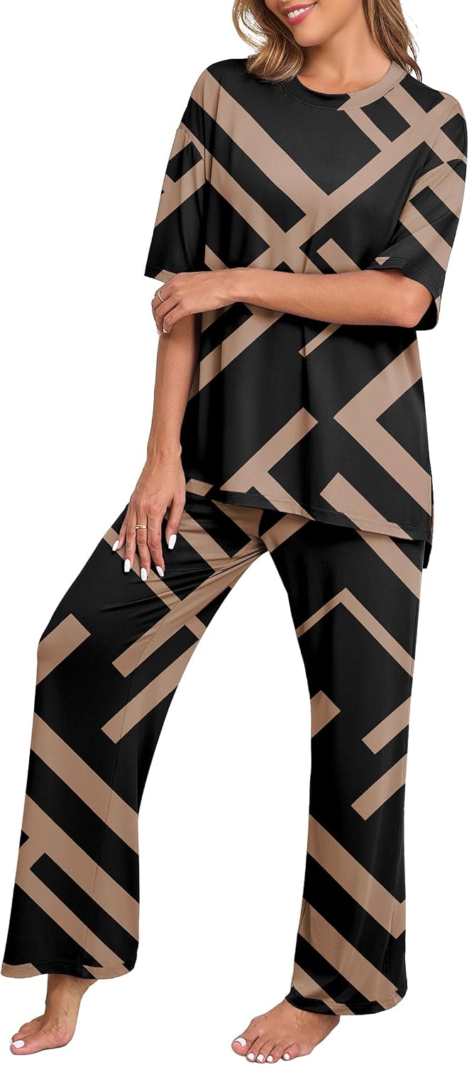 Detalle de PrinStory Womens Pajamas 2-Piece Lounge Set