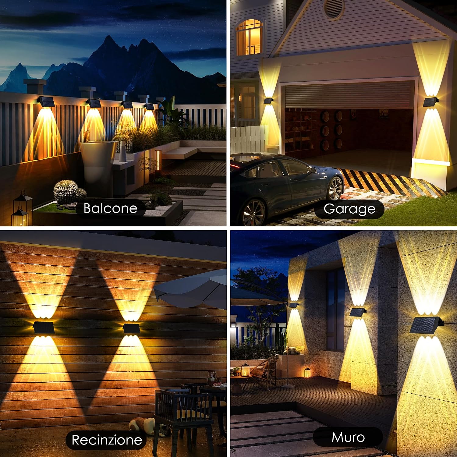 Thumbnail 6 de Delaiglow Lampade Solari da Esterno: 6 Applique Solarie IP67 per Giardino e Recinzione
