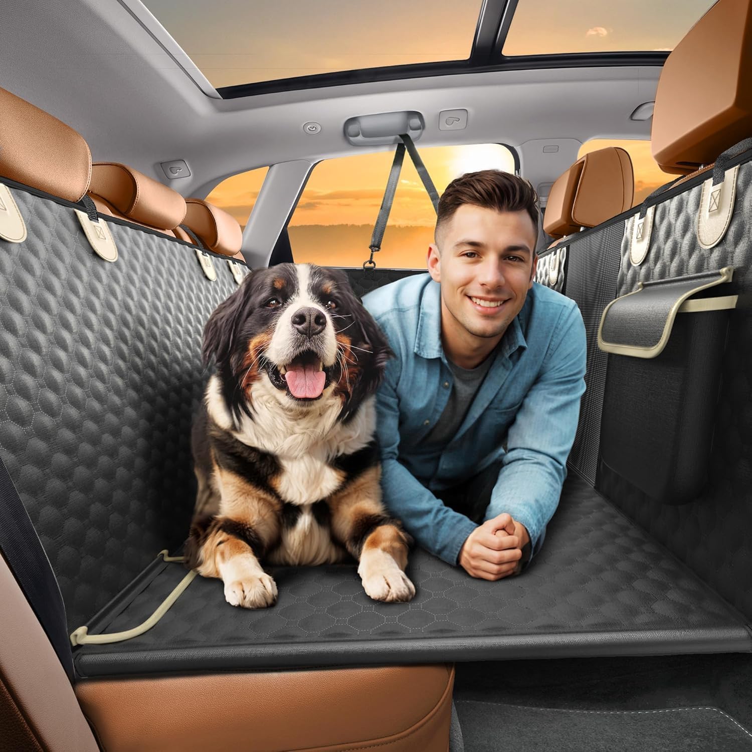Detalle de SHARLOVY dog car seat cover extender 63x52in