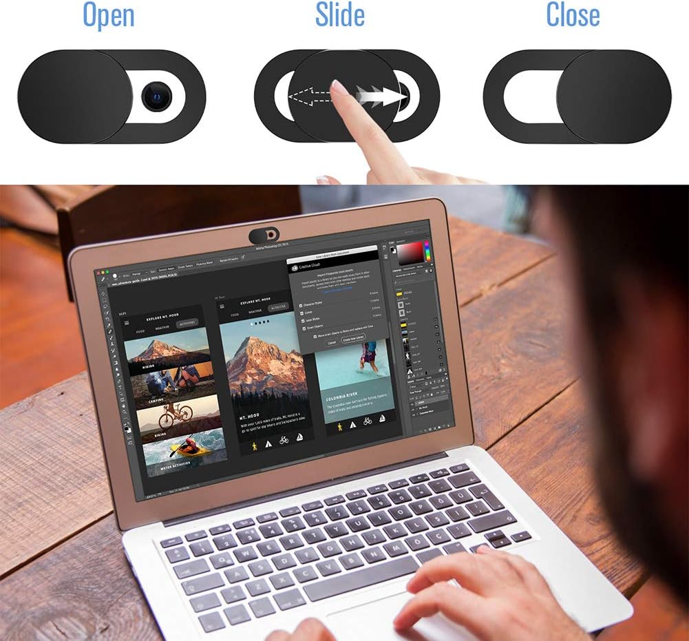 Detalle de Webcam Cover Slide 6-Pack: Ultra-Thin Privacy Shields for Laptops, PCs, and Apple Devices
