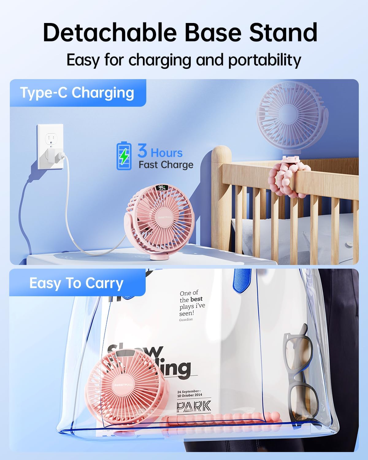 Thumbnail 6 de SWEETFULL portable pram fan 4000mAh