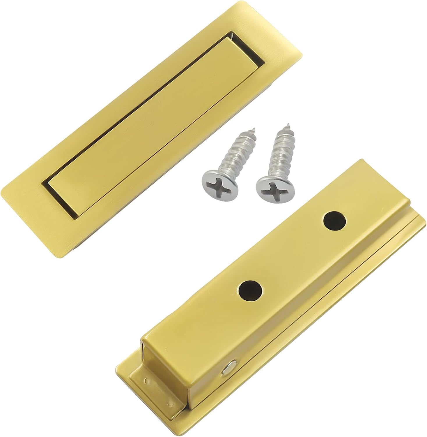 Thumbnail 3 de Cjueiom Recessed Pocket Door Pull Handle – Edge Flush, Hidden Finger Pull, Gold Finish