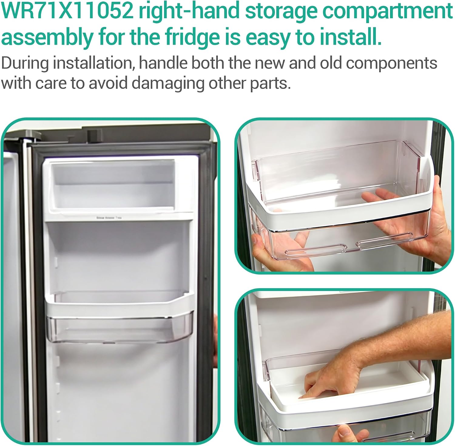 Thumbnail 6 de CVILL WR71X11052 Refrigerator Door Bin for GE, Right-Hand Fresh Food Door