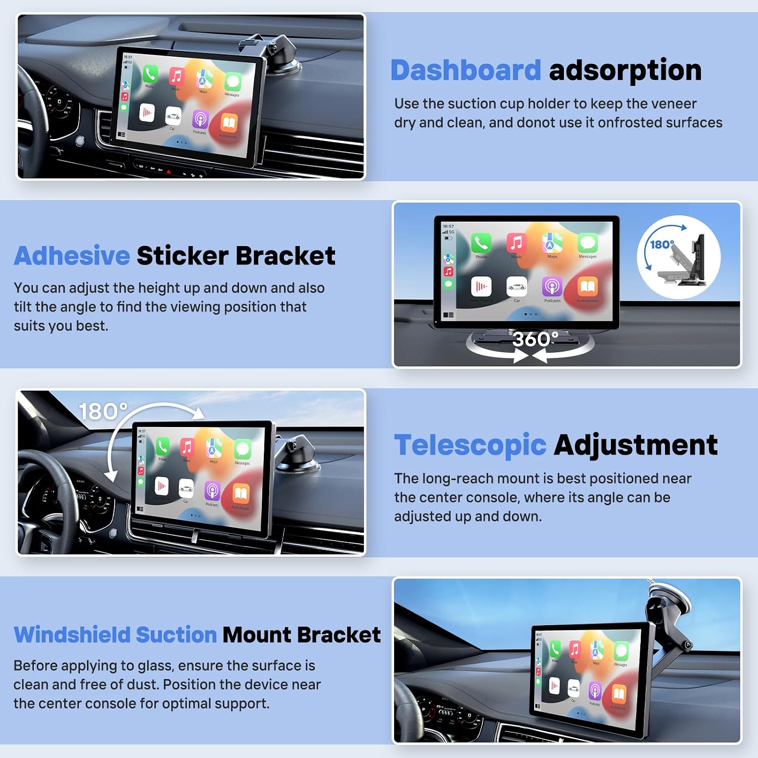 Thumbnail 6 de 9" Wireless CarPlay Screen with 4K Dash Cam