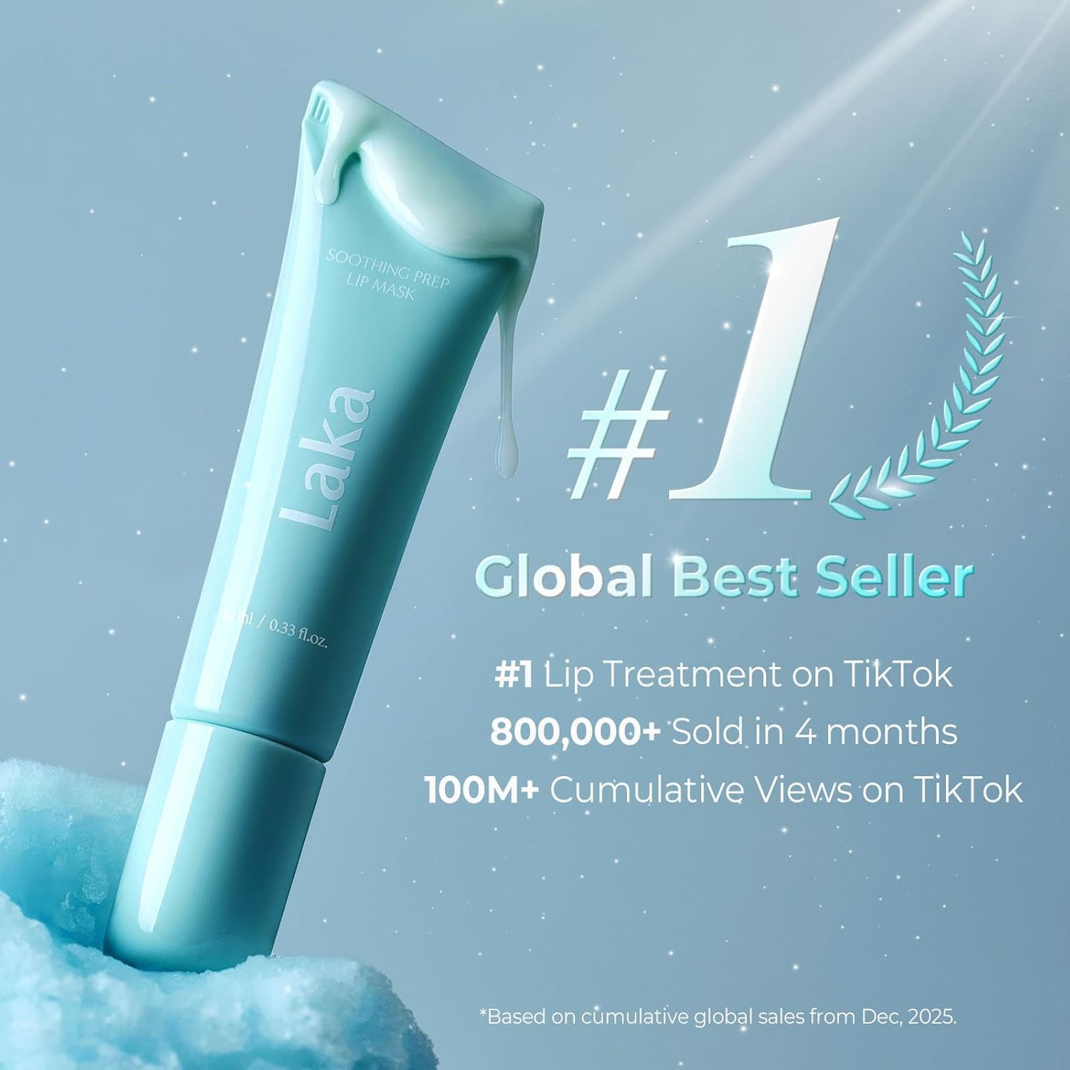 Detalle de Laka Soothing Prep Lip Mask: Cooling Peel-Off Exfoliator for Soft, Prepped Lips