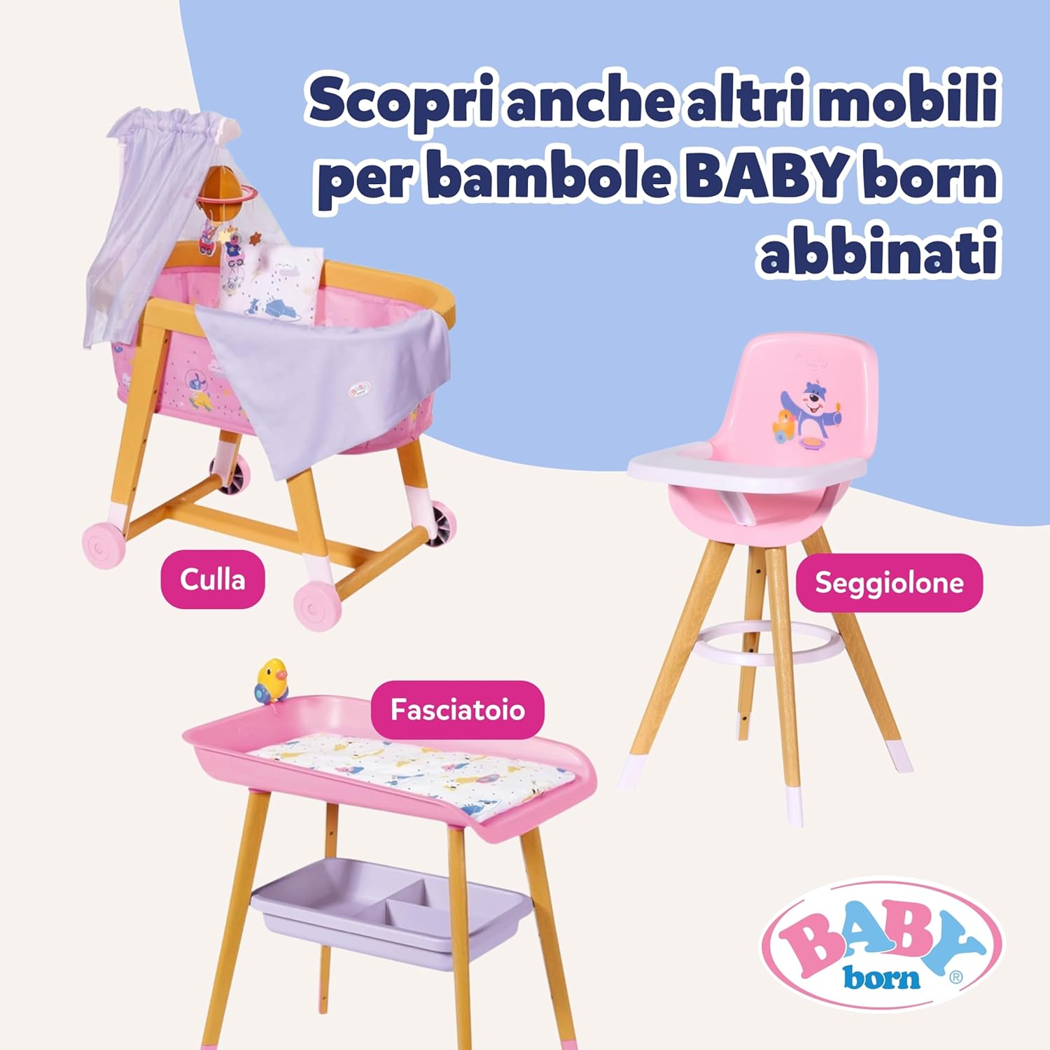 Thumbnail 5 de BABY born 830000 Appendiabiti – Appendiabiti in legno con Specchio, 3 ganci e 2 cassetti per bambini dai 3 anni