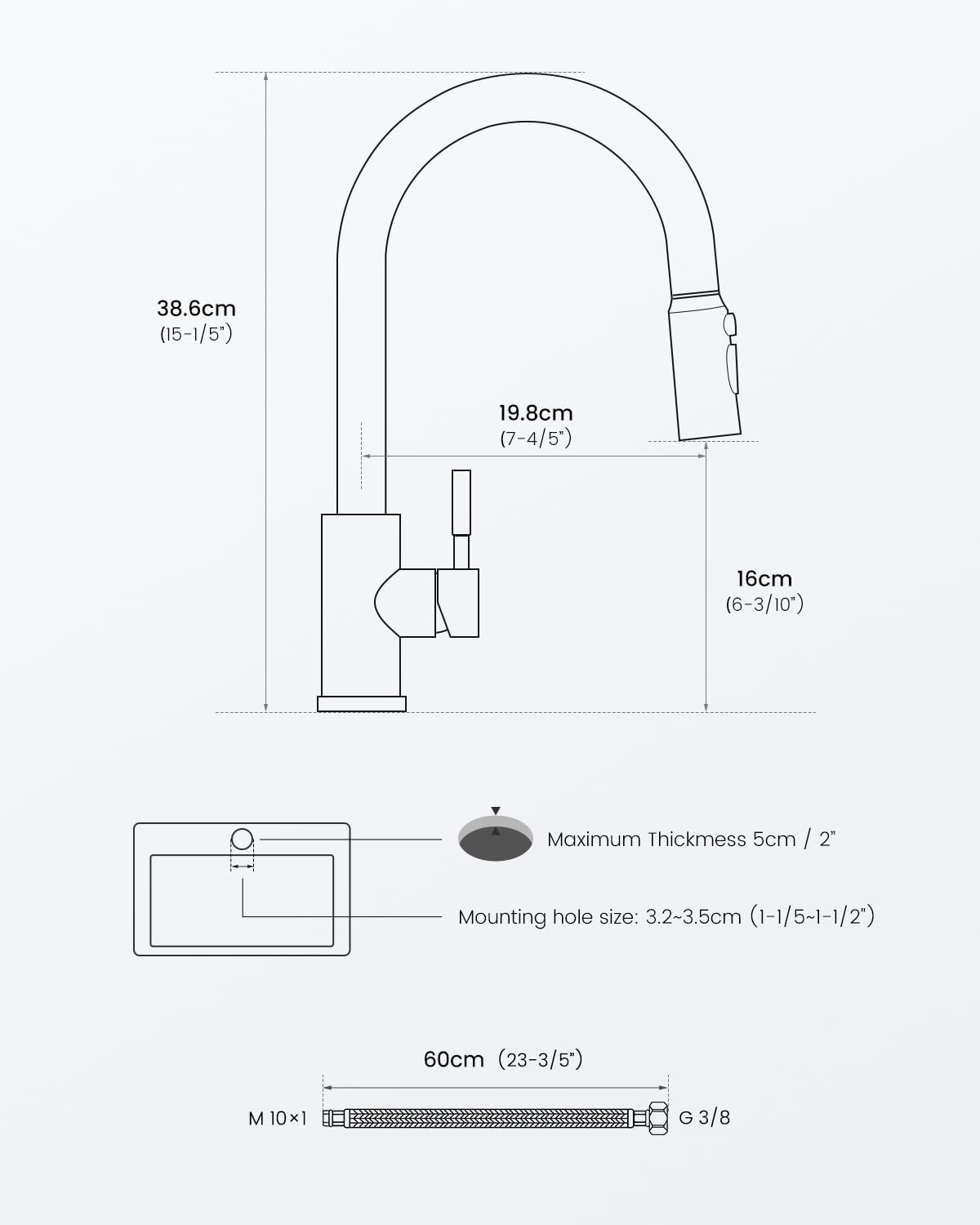 Detalle de APPASO Double Broom mixer tap 210BN