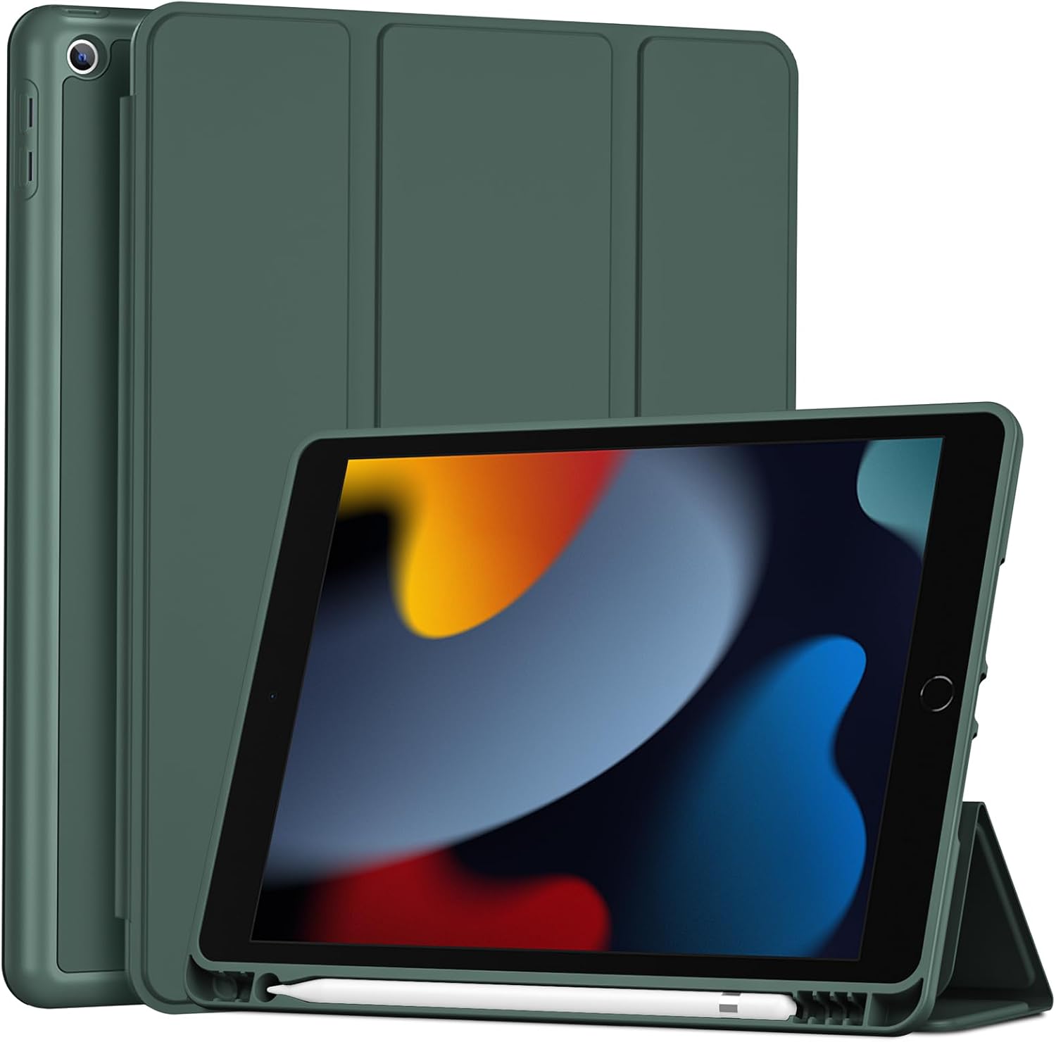 Detalle de ProCase Schutzhülle für 10,2-Zoll iPad 9./8./7. Generation 2021/2020/2019 mit Stifthalter – Grün