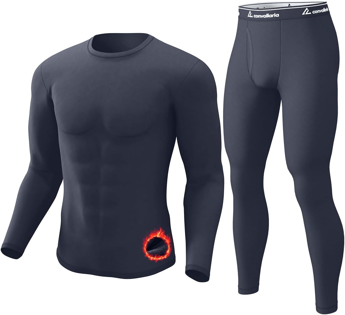 Detalle 2 de CL convallaria Men's Thermal Underwear Set thermal base layer 🩲
