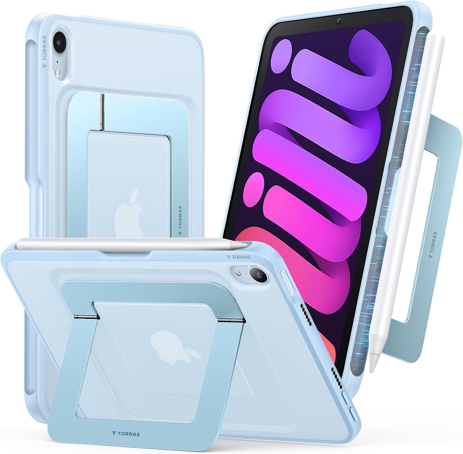 Detalle de TORRAS Ostand K1 Guardian iPad mini Case, Blue, Dual Stand, Apple Pencil Holder