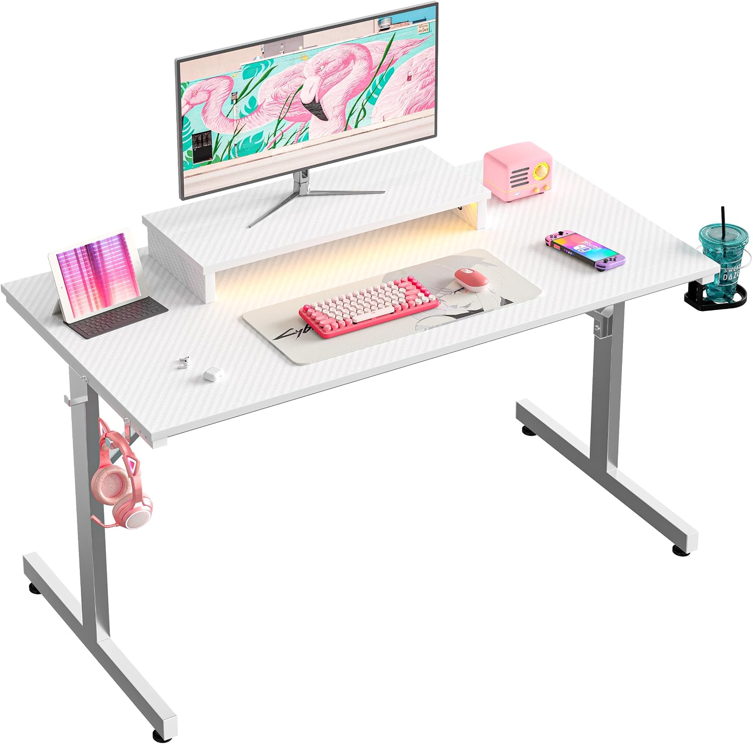 Detalle de Bestier Escritorio Gaming 106,6 cm LED