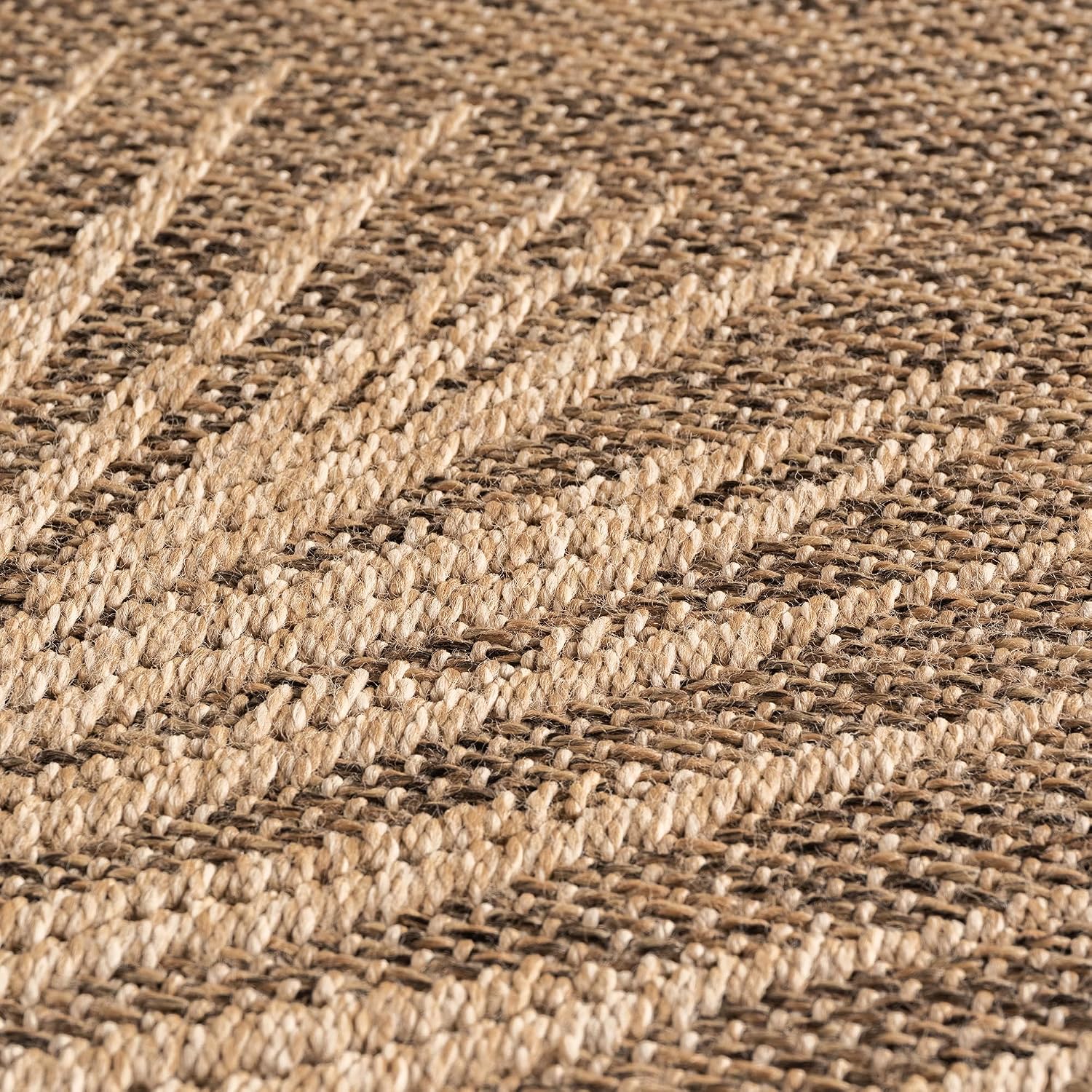 Detalle de SIMPEX Indoor Outdoor Teppich Wetterfest – Natürlicher Jute-Look, 200x290 cm