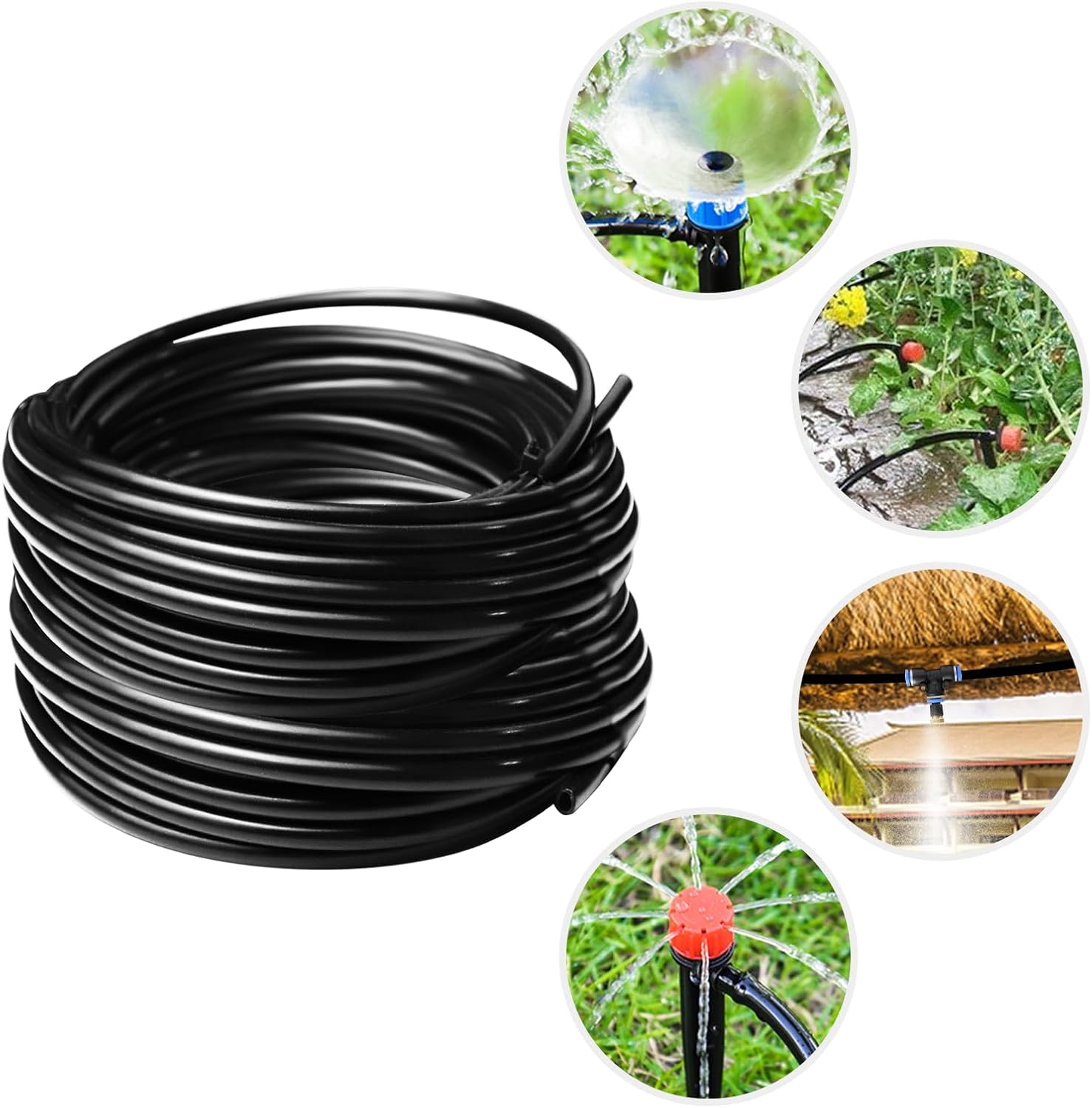 Detalle 2 de Mdlufee 30M Micro Irrigation Tube (I.D. 4mm / O.D. 7mm) – Flexible Drip Line for Garden Irrigation