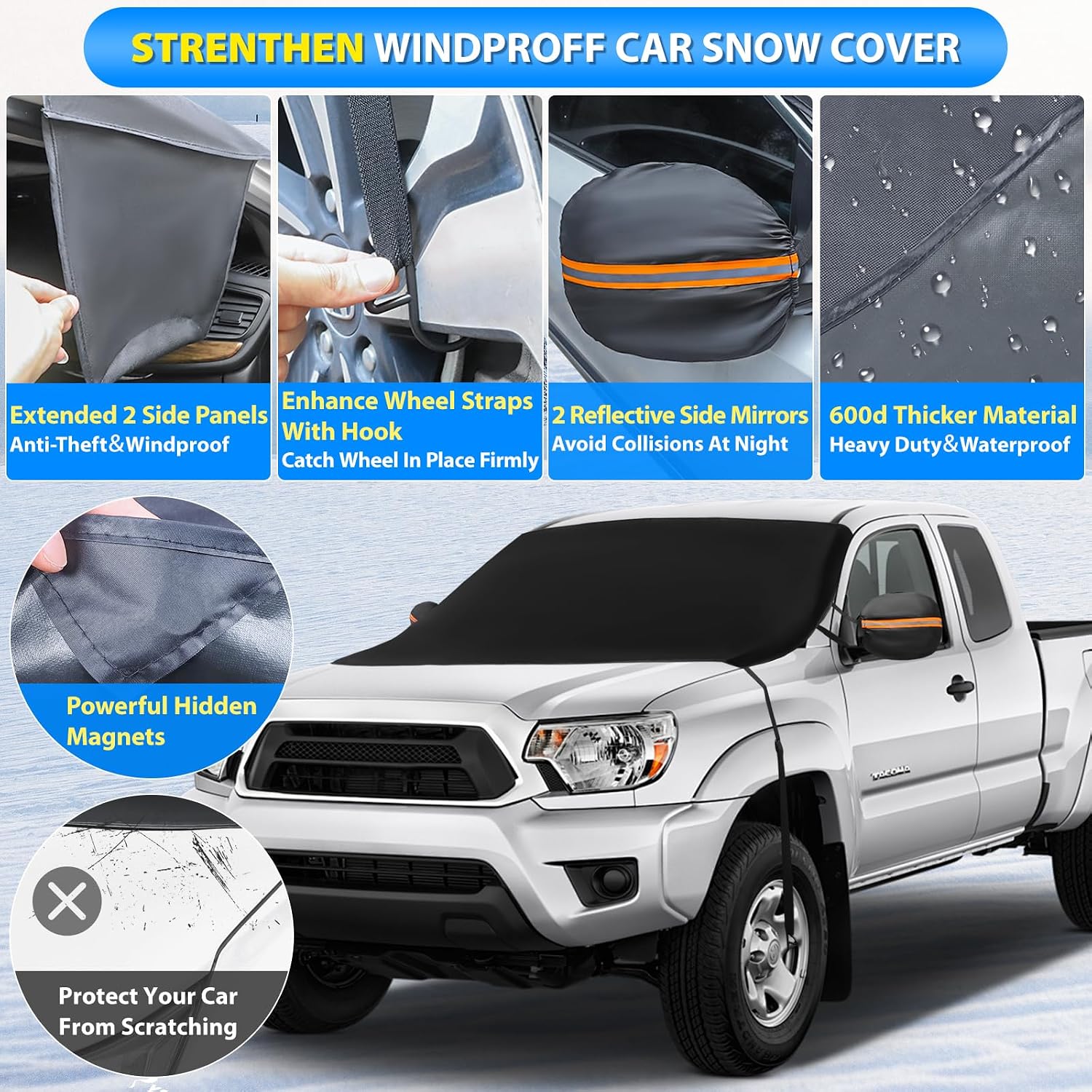 Detalle de SHEEFLY 195 x 120 cm windscreen cover for snow