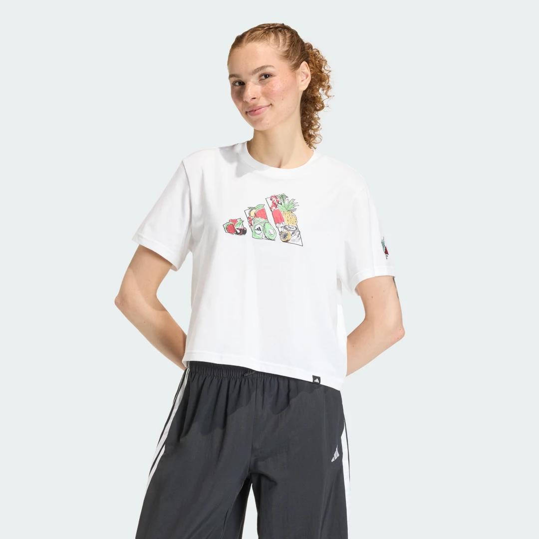 Detalle de Camiseta corta holgada estampada Food de Adidas